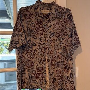 Tommy Bahama Brown and Gray Casual Button Down Shirt